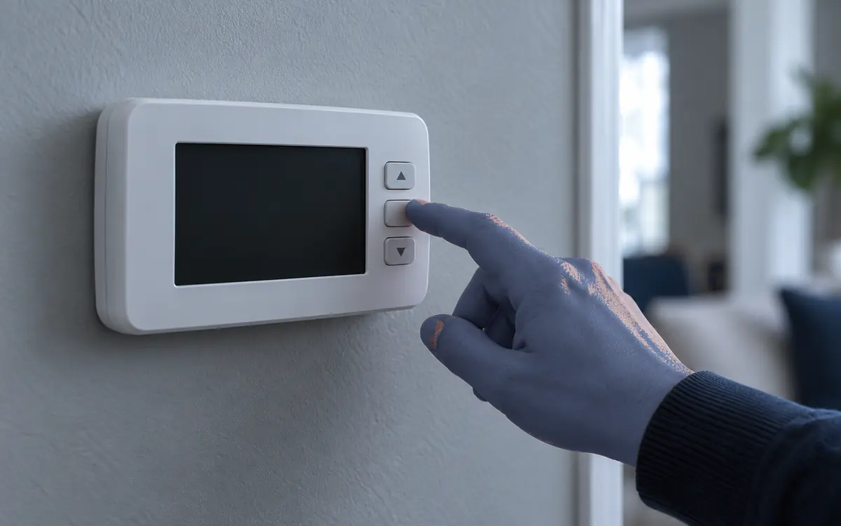 Thermostat not working being diagnosed on a residential HVAC system