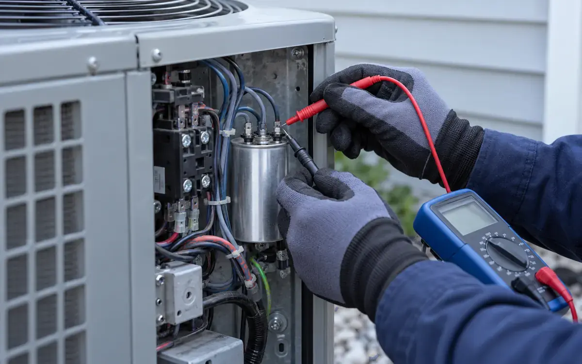 AC Repair being carried out by an HVAC technician