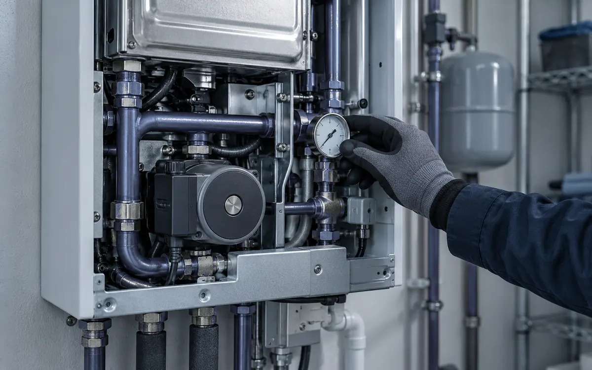 Boiler Repair being carried out by an HVAC technician