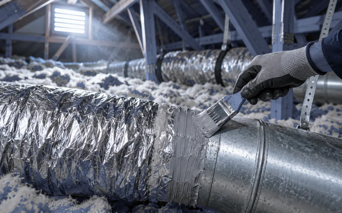 Duct Cleaning and Sealing being carried out by an HVAC technician